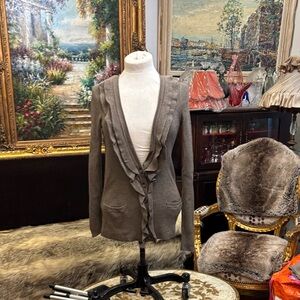 Banana Republic Ruffled Brown Blazer